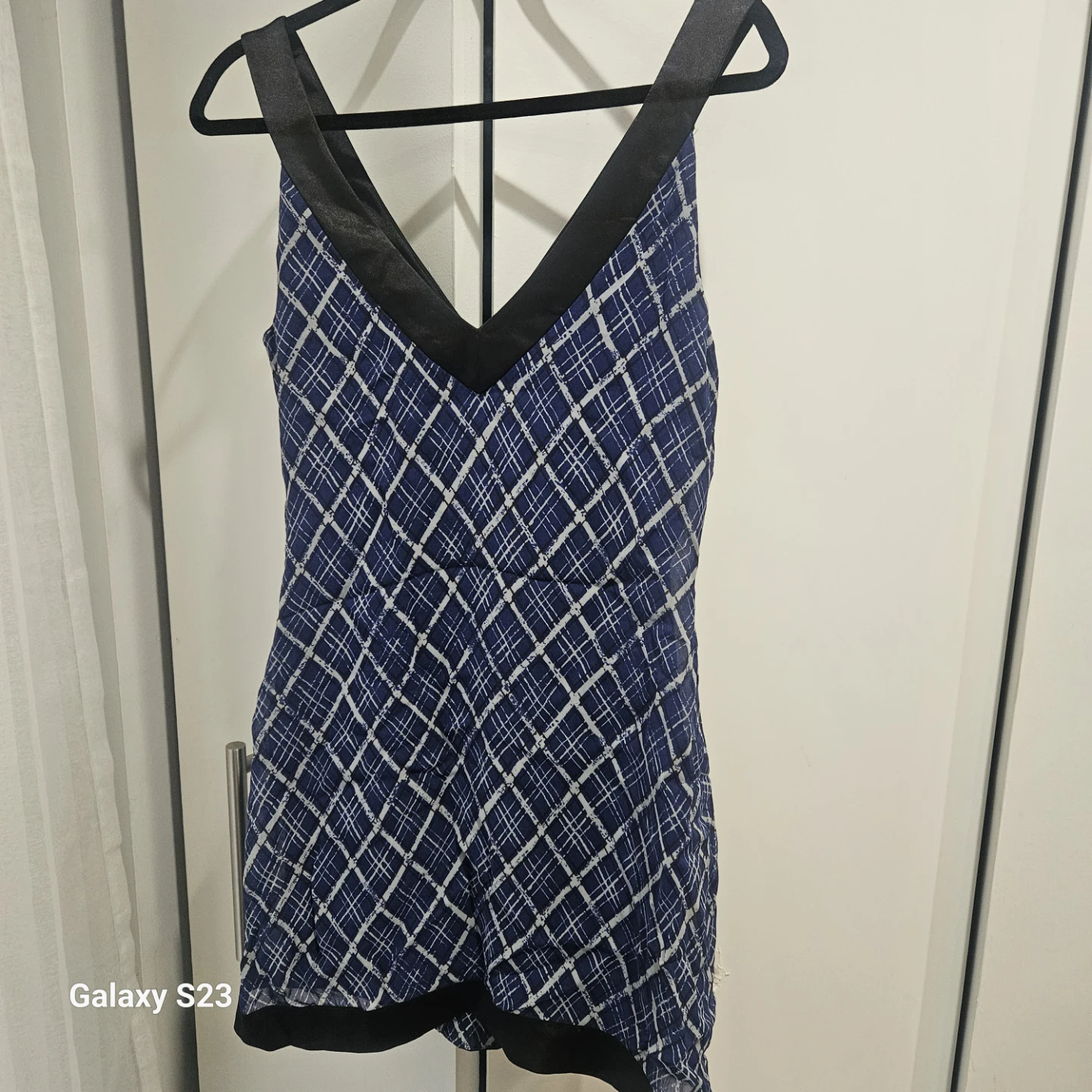 Guess Sleeveless Blue Plaid Dress