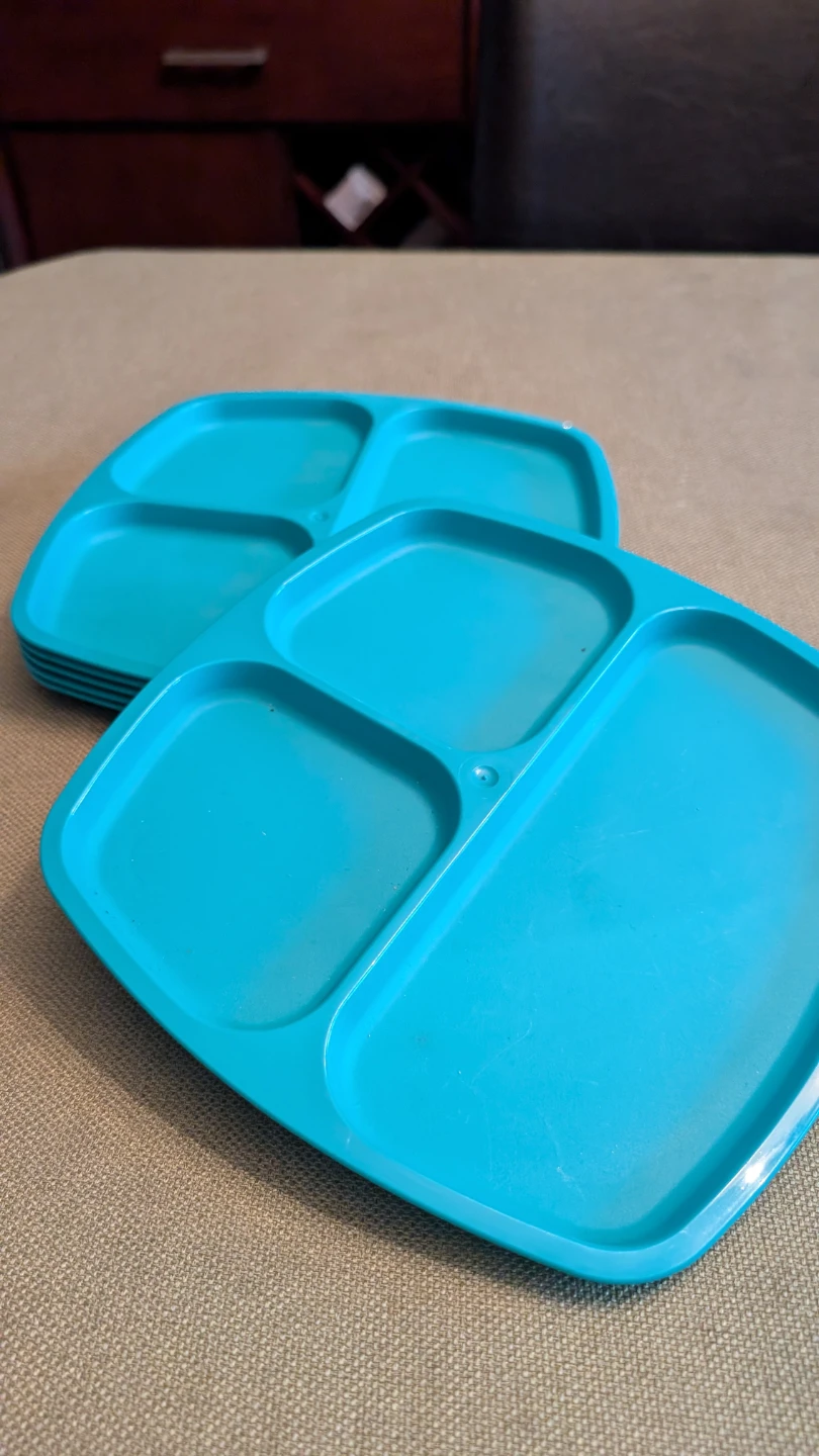 6 plastic divided plates