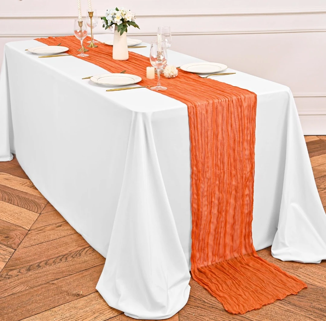 Orange Cheesecloth Gauze Table Runner - photo 4