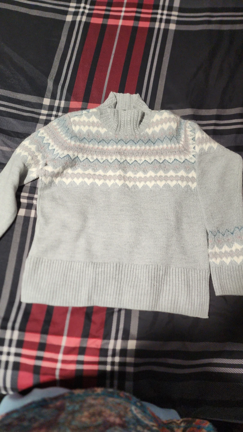 Light Blue Fair Isle Mock Neck Sweater - photo 4