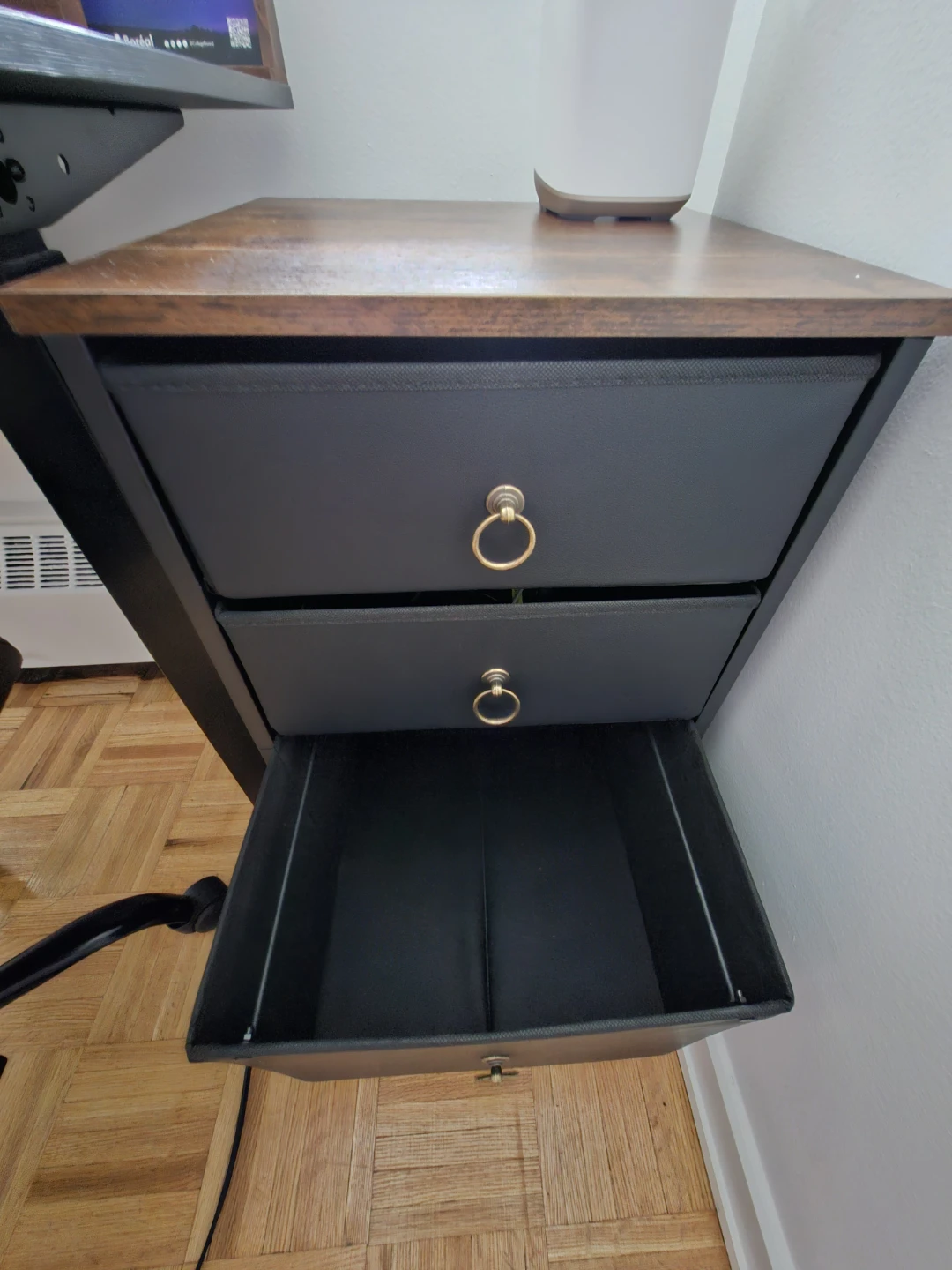 3-Drawer Storage Cart with Wood Top - photo 4