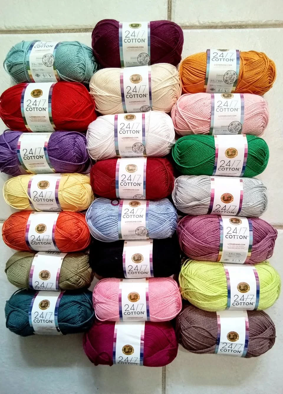 Lion Brand 24/7 Cotton Yarn Skeins