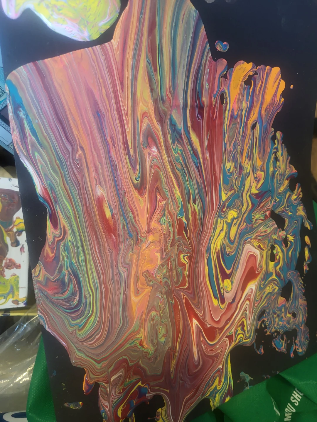 Abstract Acrylic Pour Painting on Canvas