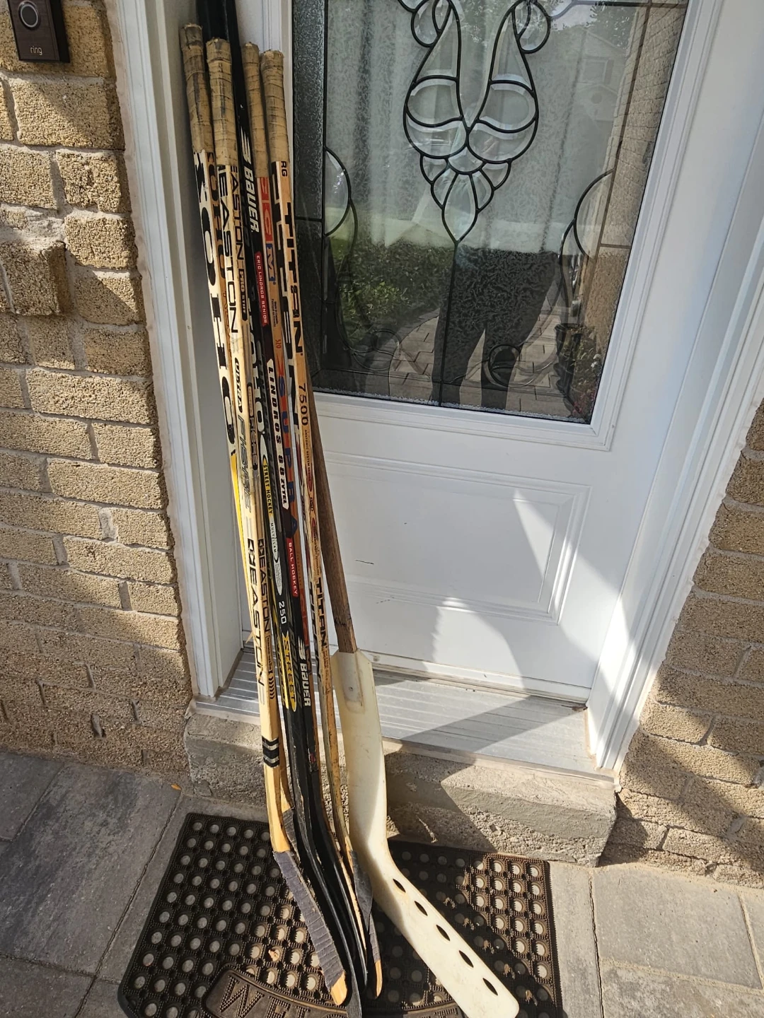 Set of 5 Assorted Vintage Hockey Sticks