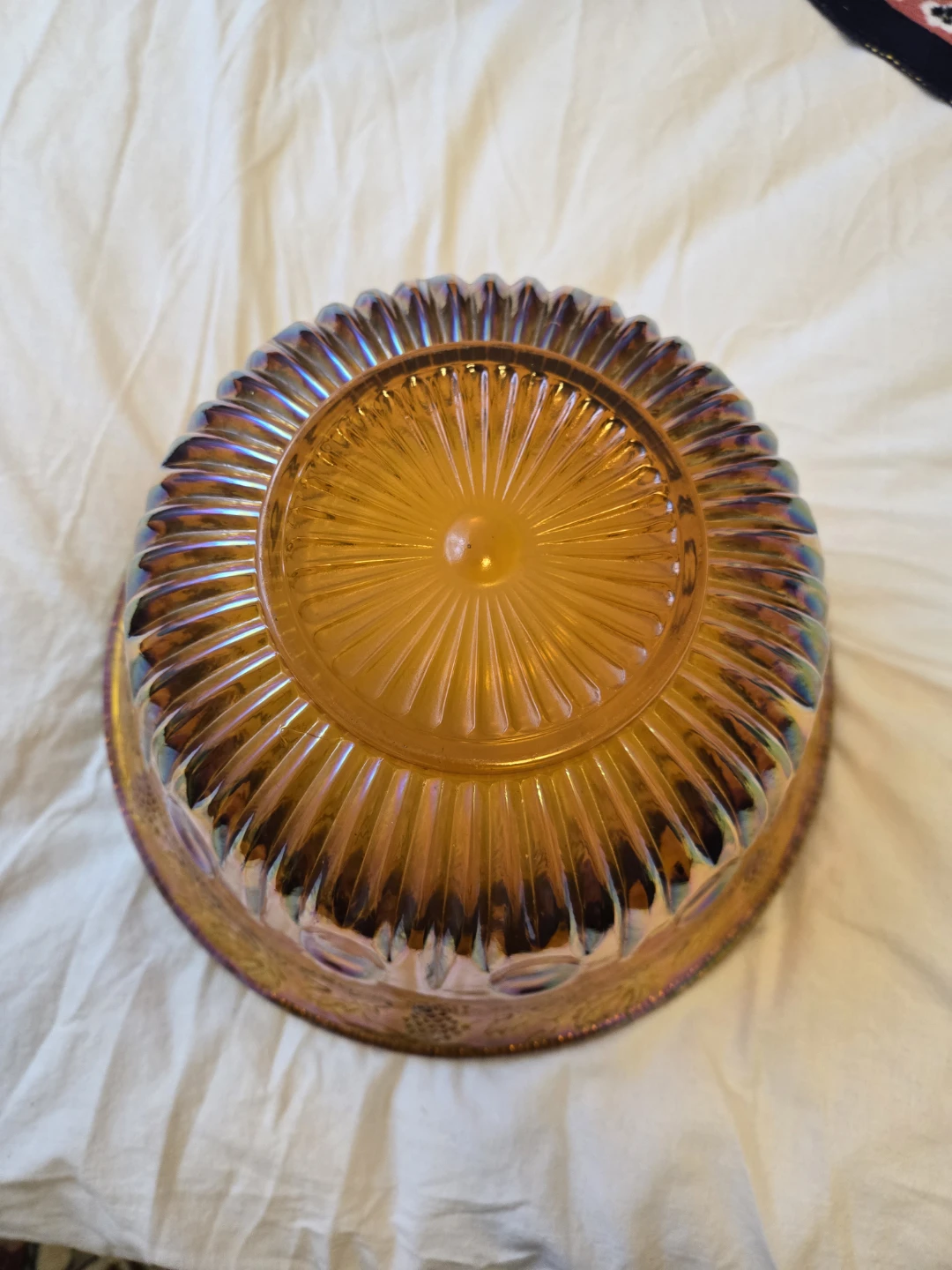 Beautiful vintage Carnival  Glass Punch Bowl Set - photo 4