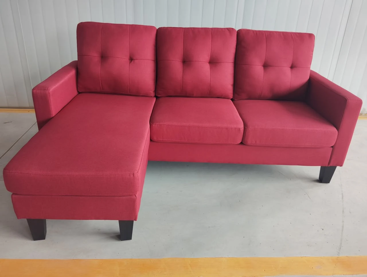Red Sectional Sofa with Chaise