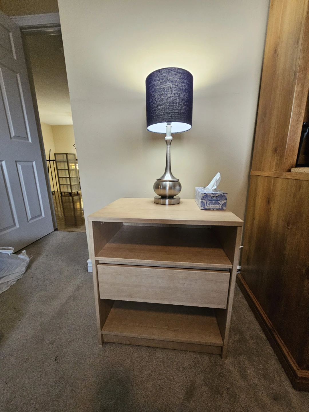 Modern Nightstand Light Oak Finish - photo 2