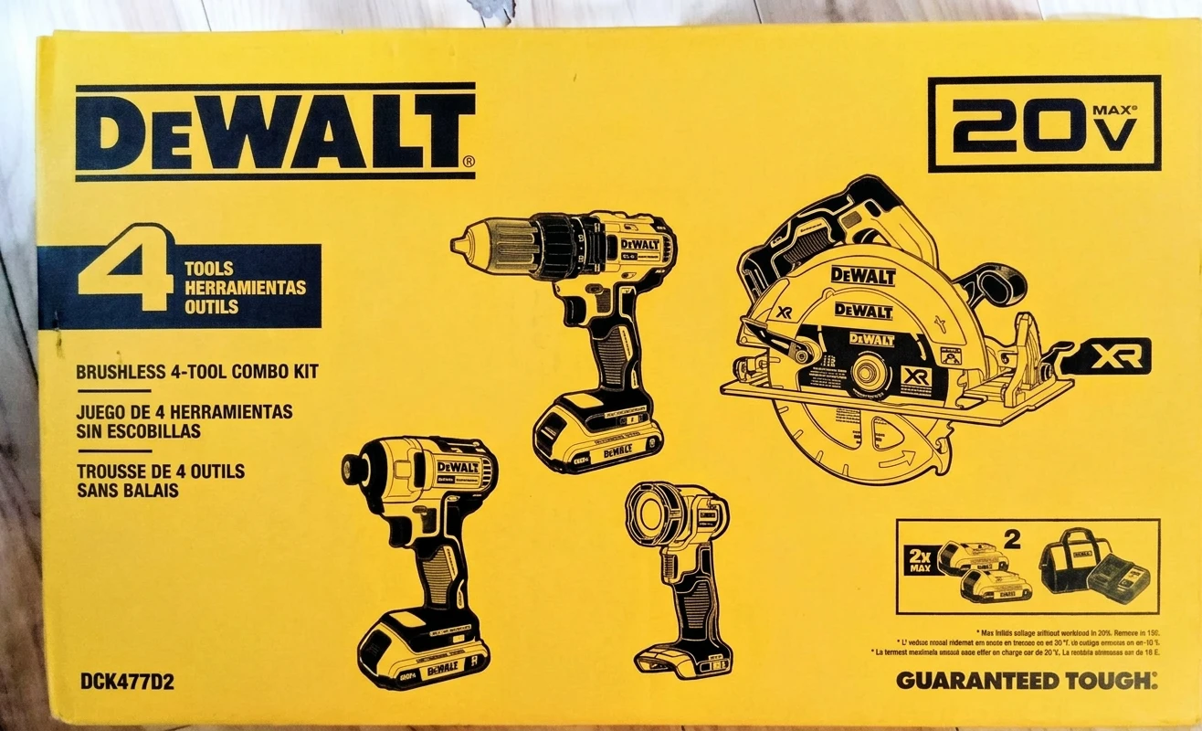 DeWalt 20V Max Brushless 4-Tool Combo Kit DCK477D2