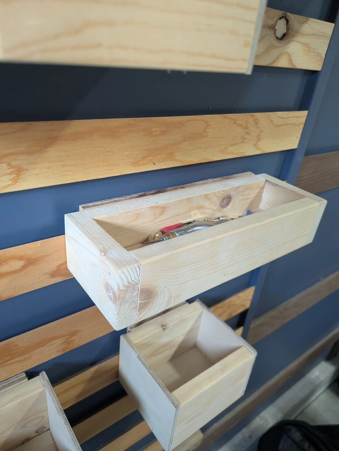 Homemade French cleat workshop small part storage board - photo 5