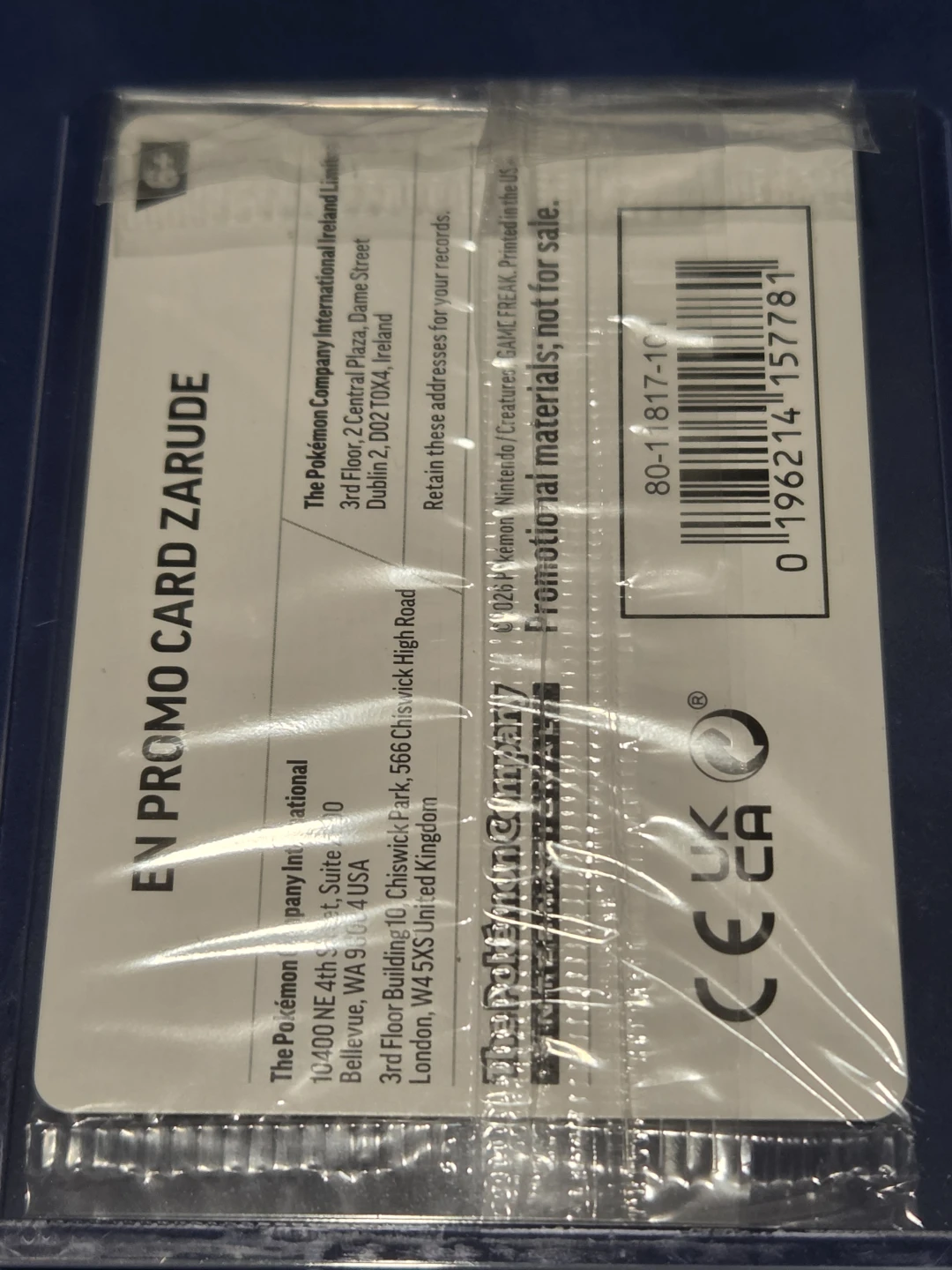 Sealed Pokemon 30th Anniversary Zarude Promo Card - photo 2