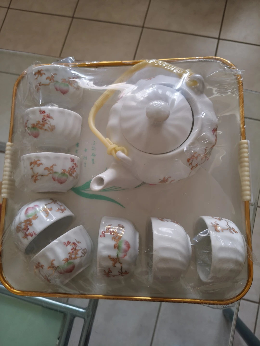 Ceramic Tea Set with Tray