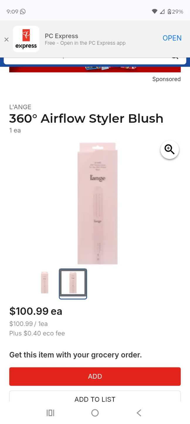 L'ange 360 Airflow Styler Blush grand