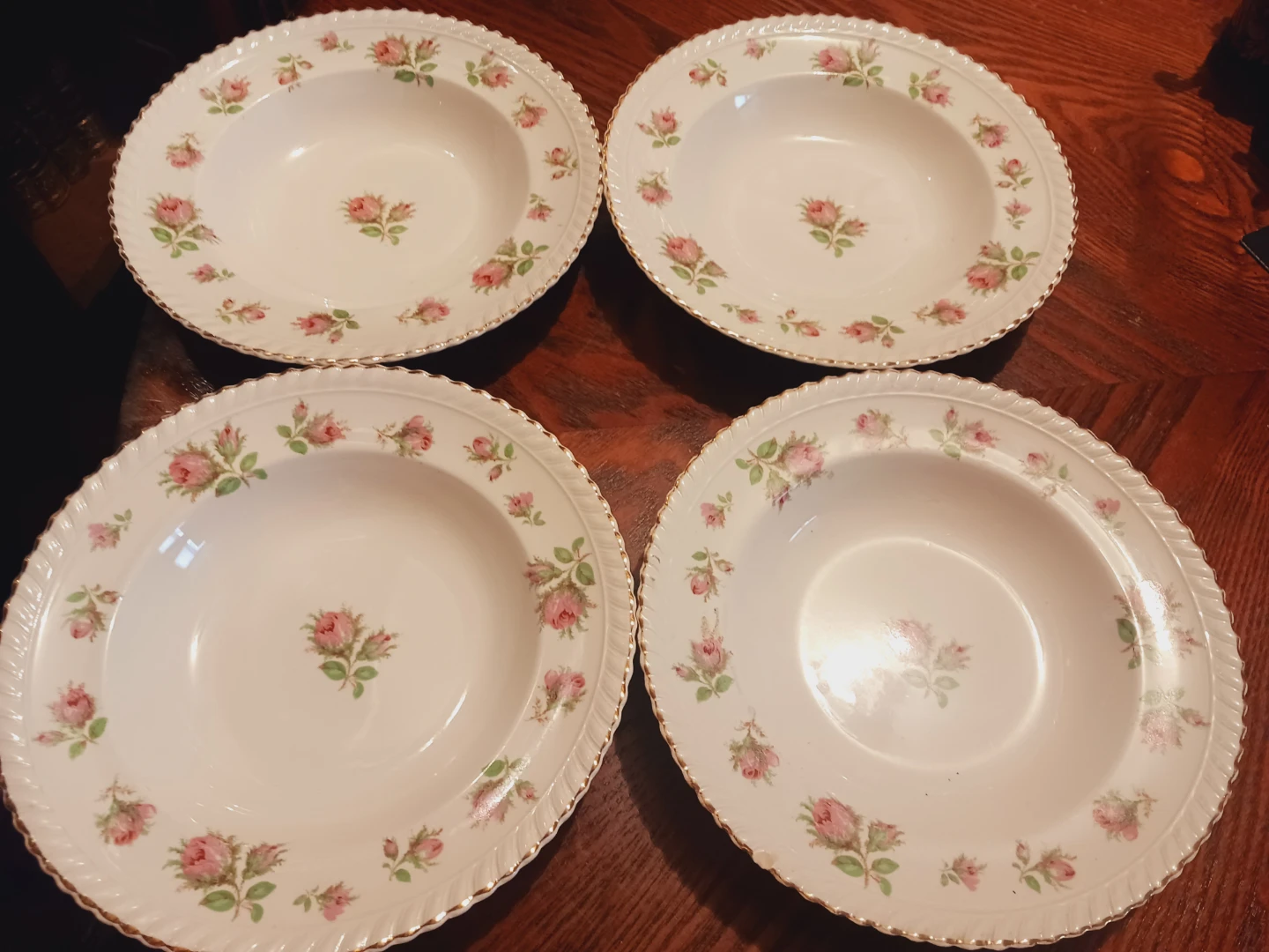 Set of 4 Johnson Brothers WindsorWare English Rose Soup Bowls - photo 4