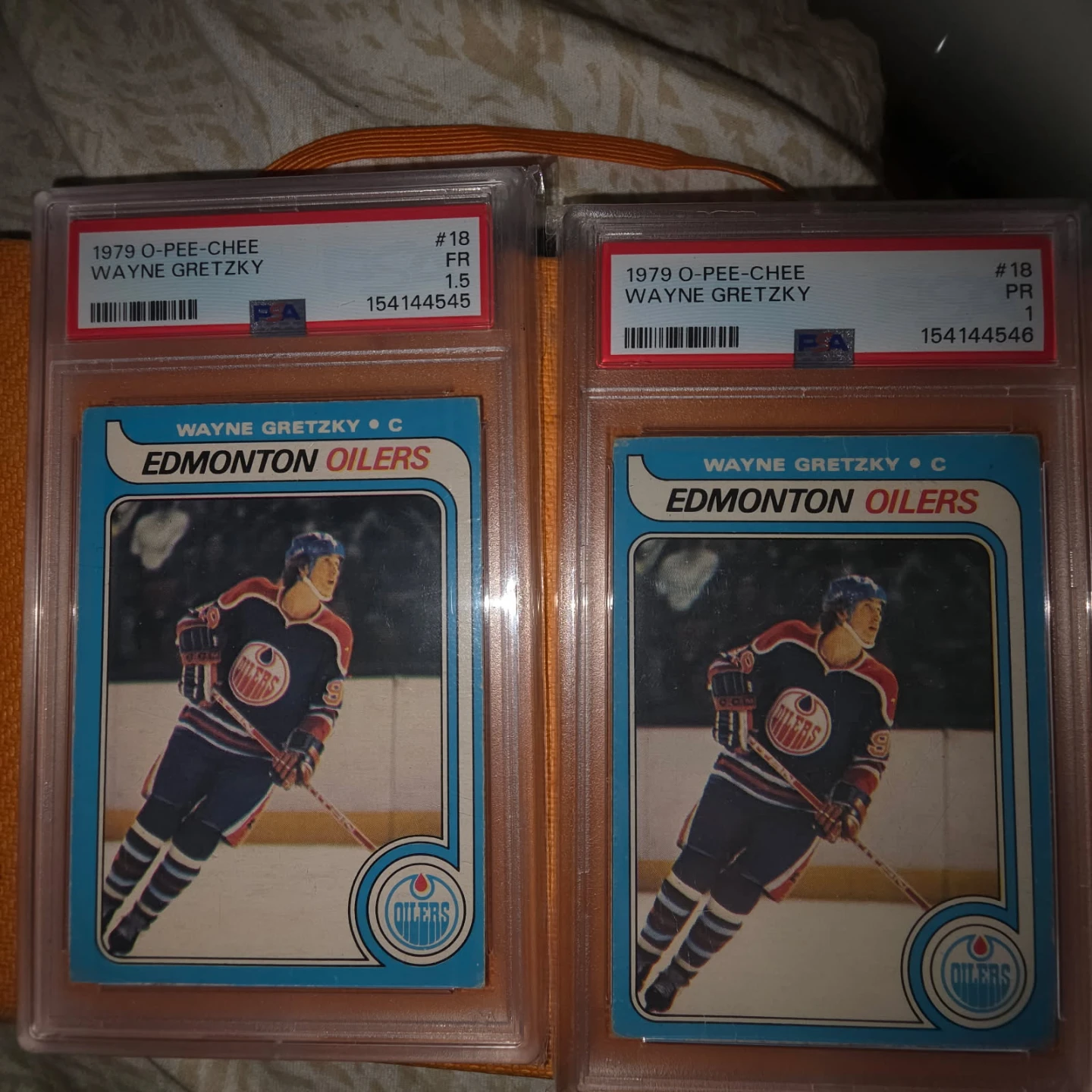 Two 1979 O-Pee-Chee Wayne Gretzky PSA Graded Hockey Cards