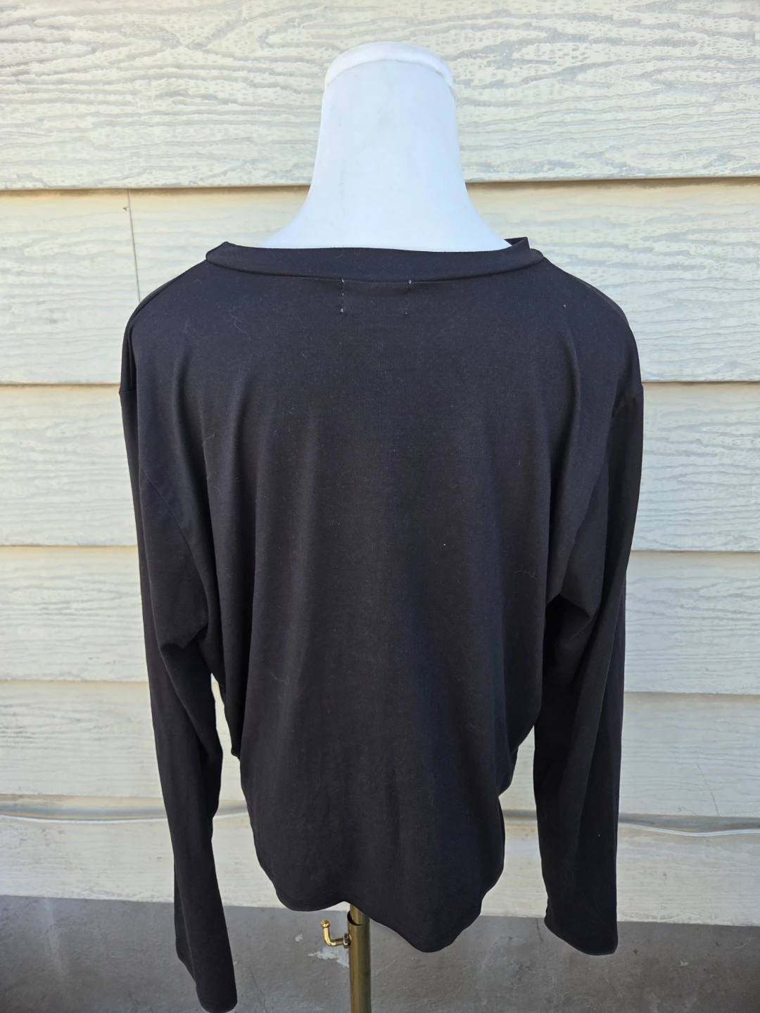 Black Long Sleeve Twist-Front Top - photo 2