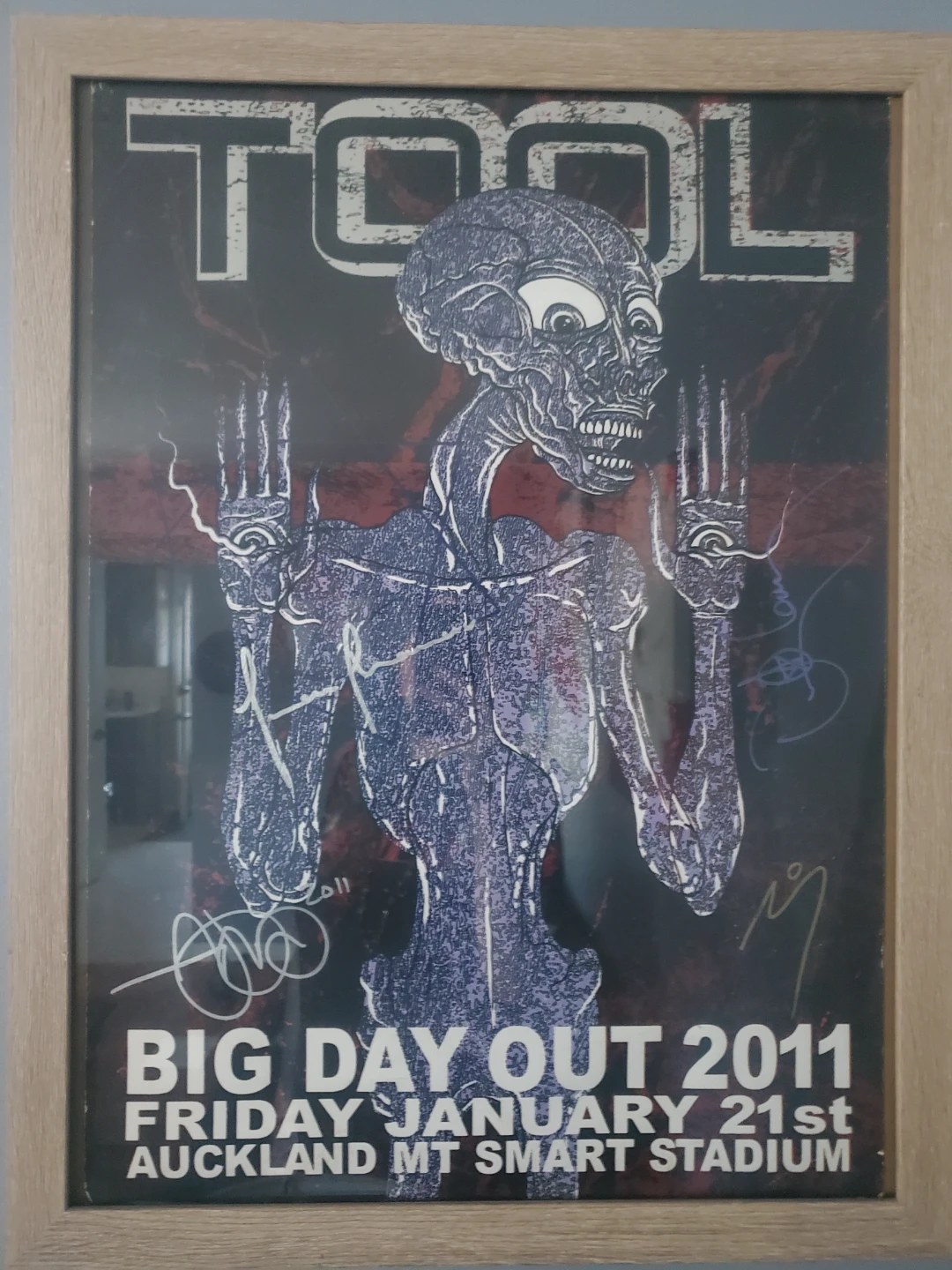Autographed Tool Big Day Out 2011 Concert Poster