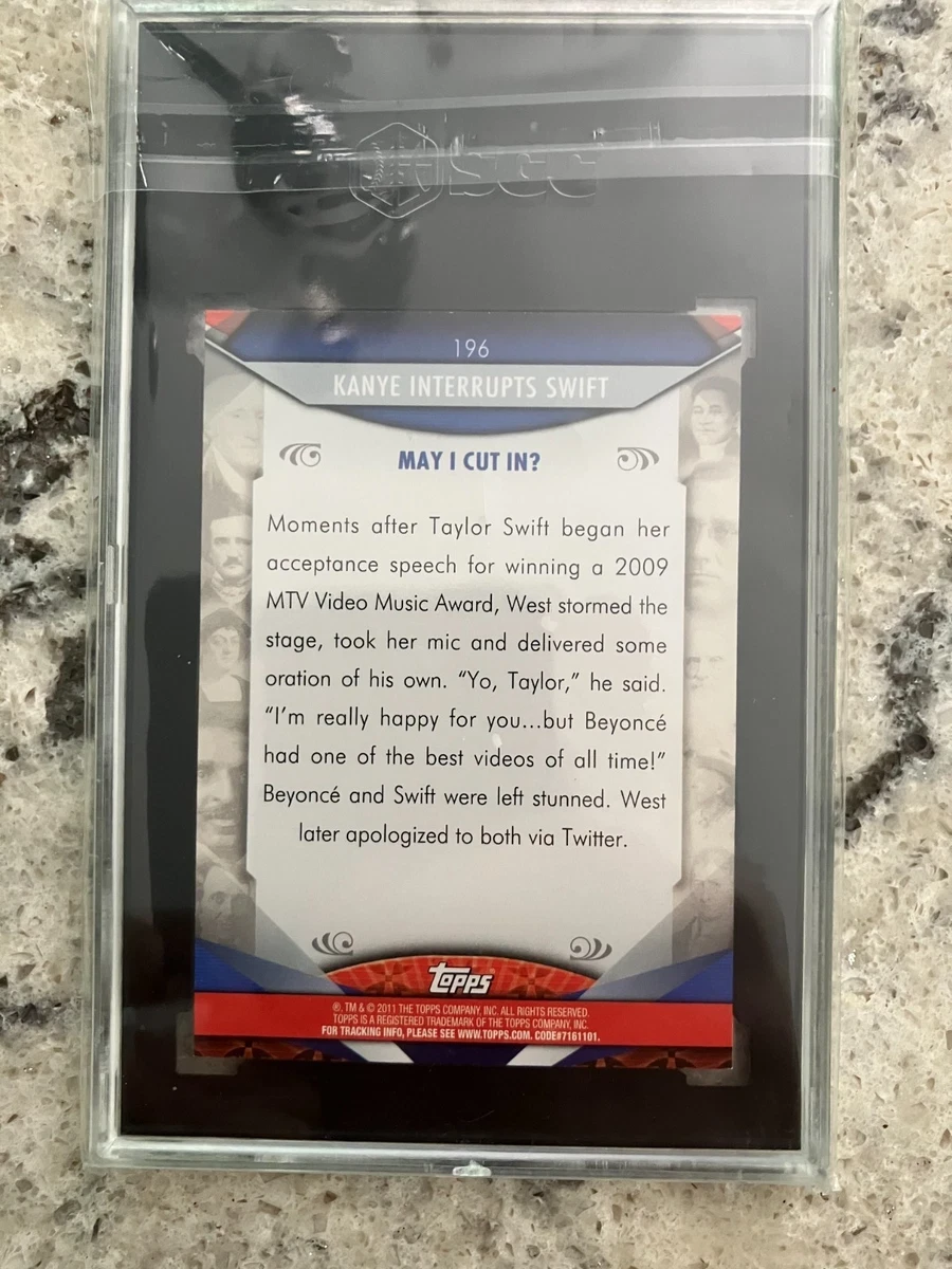 2011 Topps American Pie Kanye Interrupts Swift Card #196 SGC 9 - photo 2
