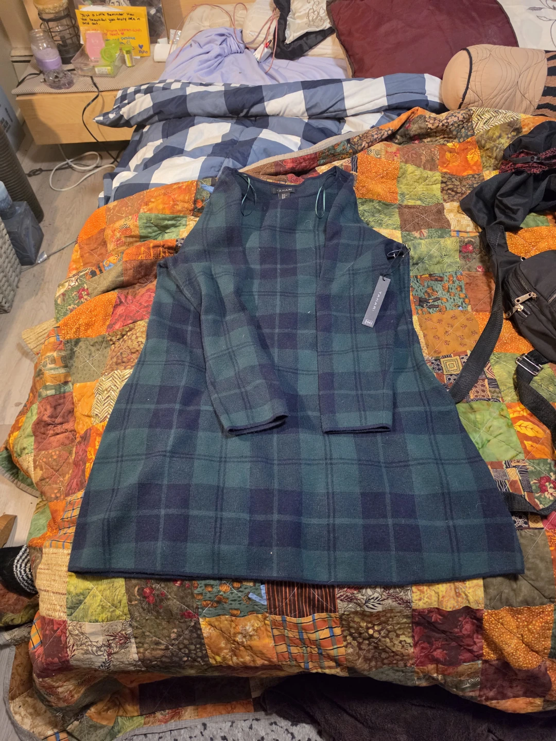 Tahari Plaid Knit Dress Size XL - photo 5