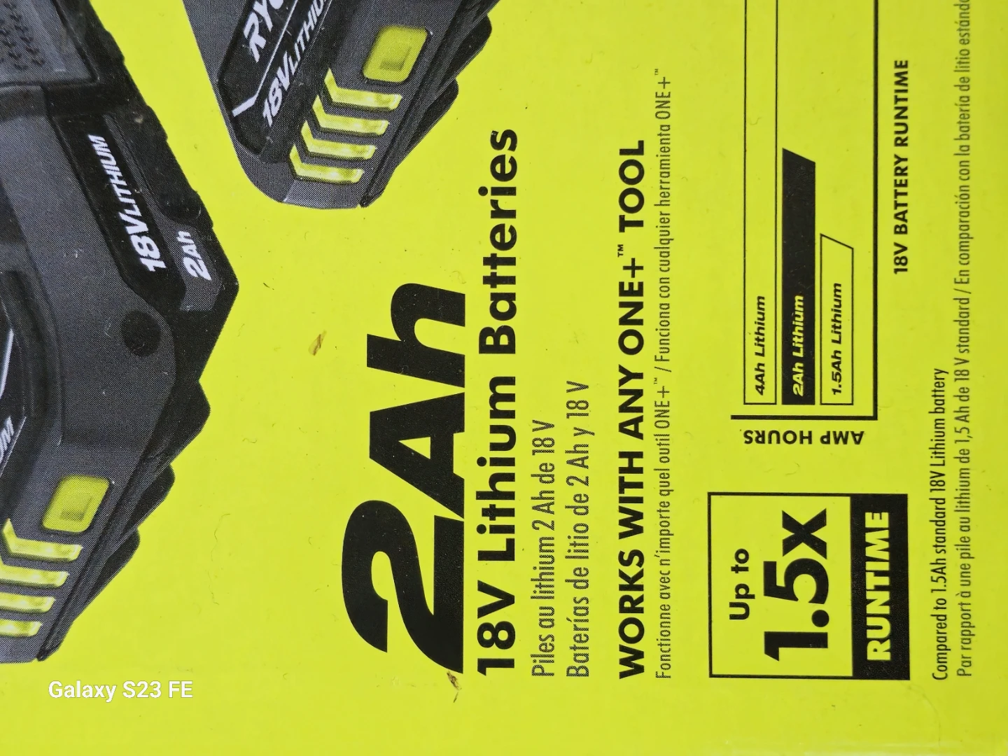 Two Ryobi 18V ,  2Ah Lithium Batteries - photo 5