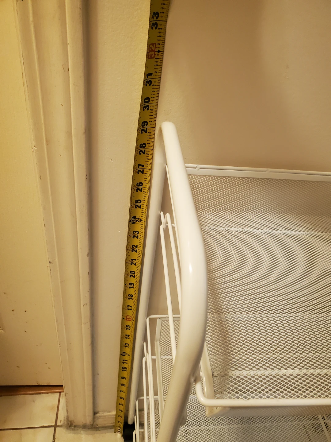 White 3-Tier Rolling Mesh Utility Cart - photo 5