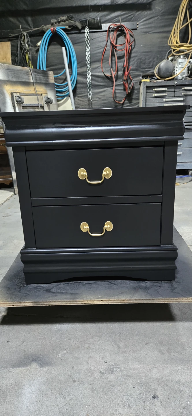 Pair of Matte Black Nightstands - photo 2