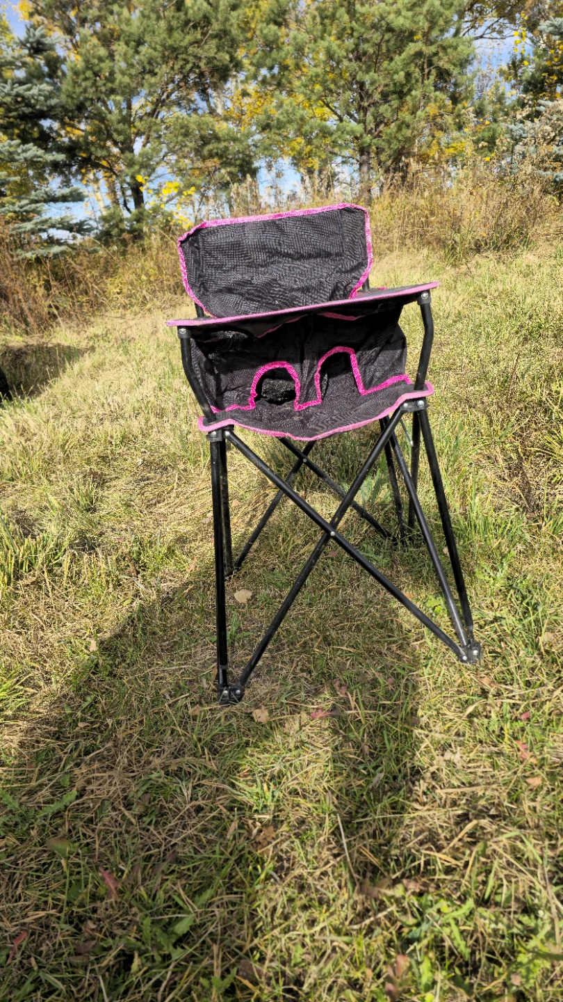Collapsible Pink and Black Toddler Camp Chair - photo 2