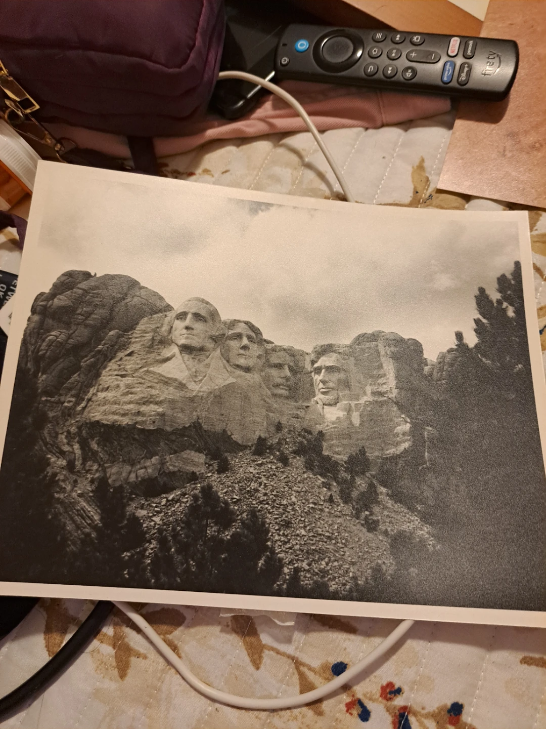 Black and White Mount Rushmore Print