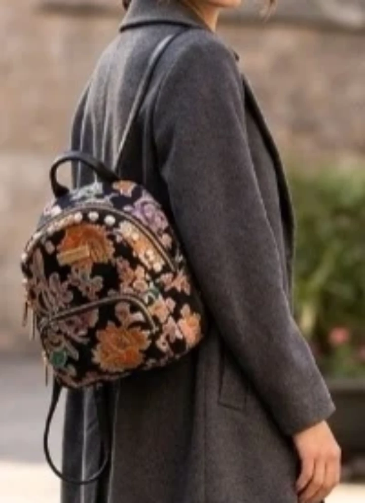 Steve Madden Floral Embroidered Mini Backpack