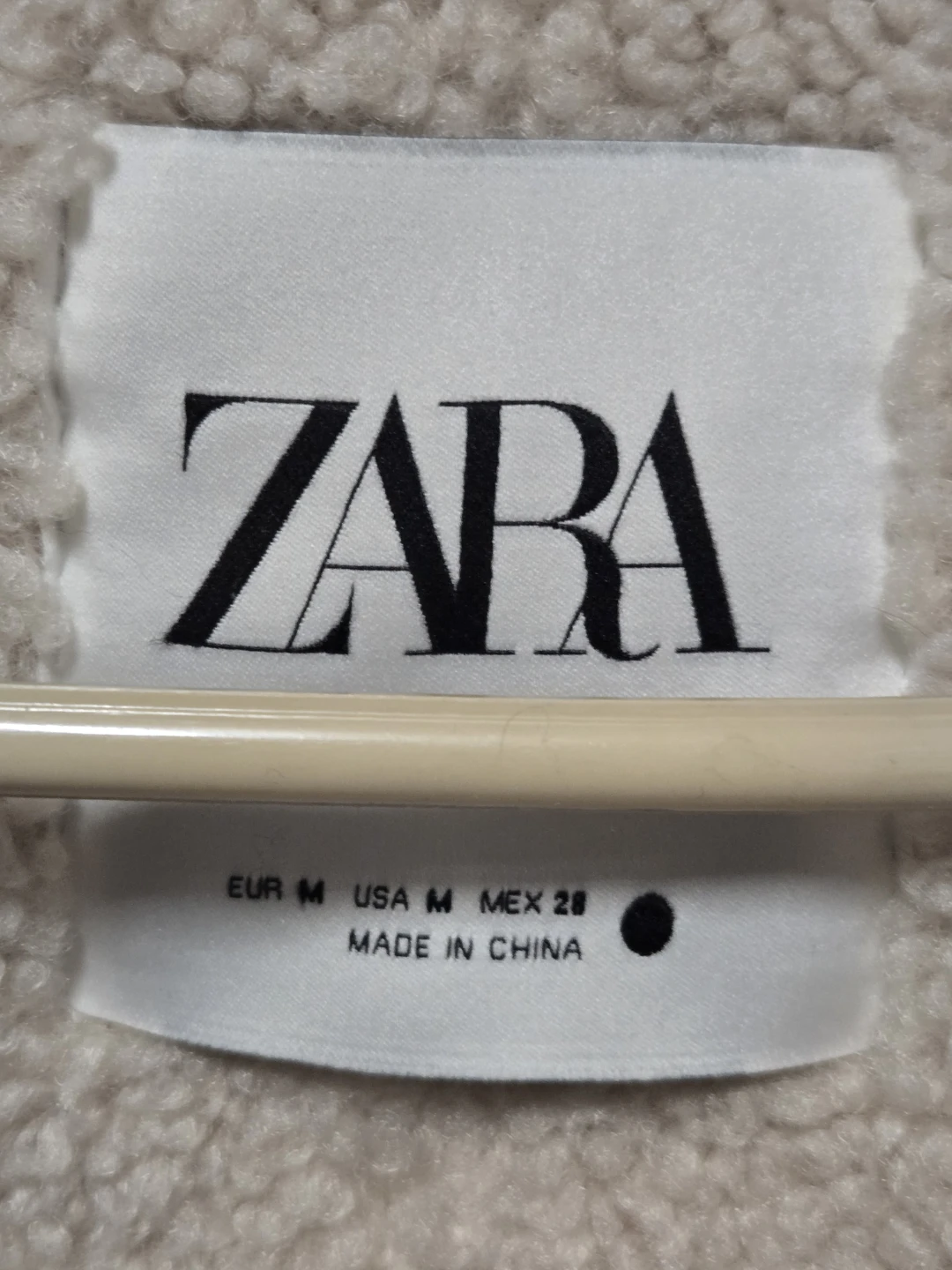 Zara Denim Faux Shearling Aviator Sherpa Biker Jacket Medium - photo 2