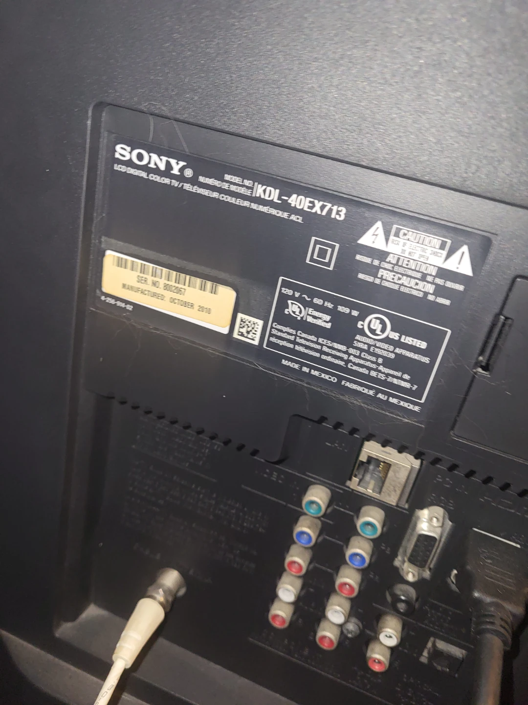 Sony Bravia Television model KDL 40EX713 - photo 2