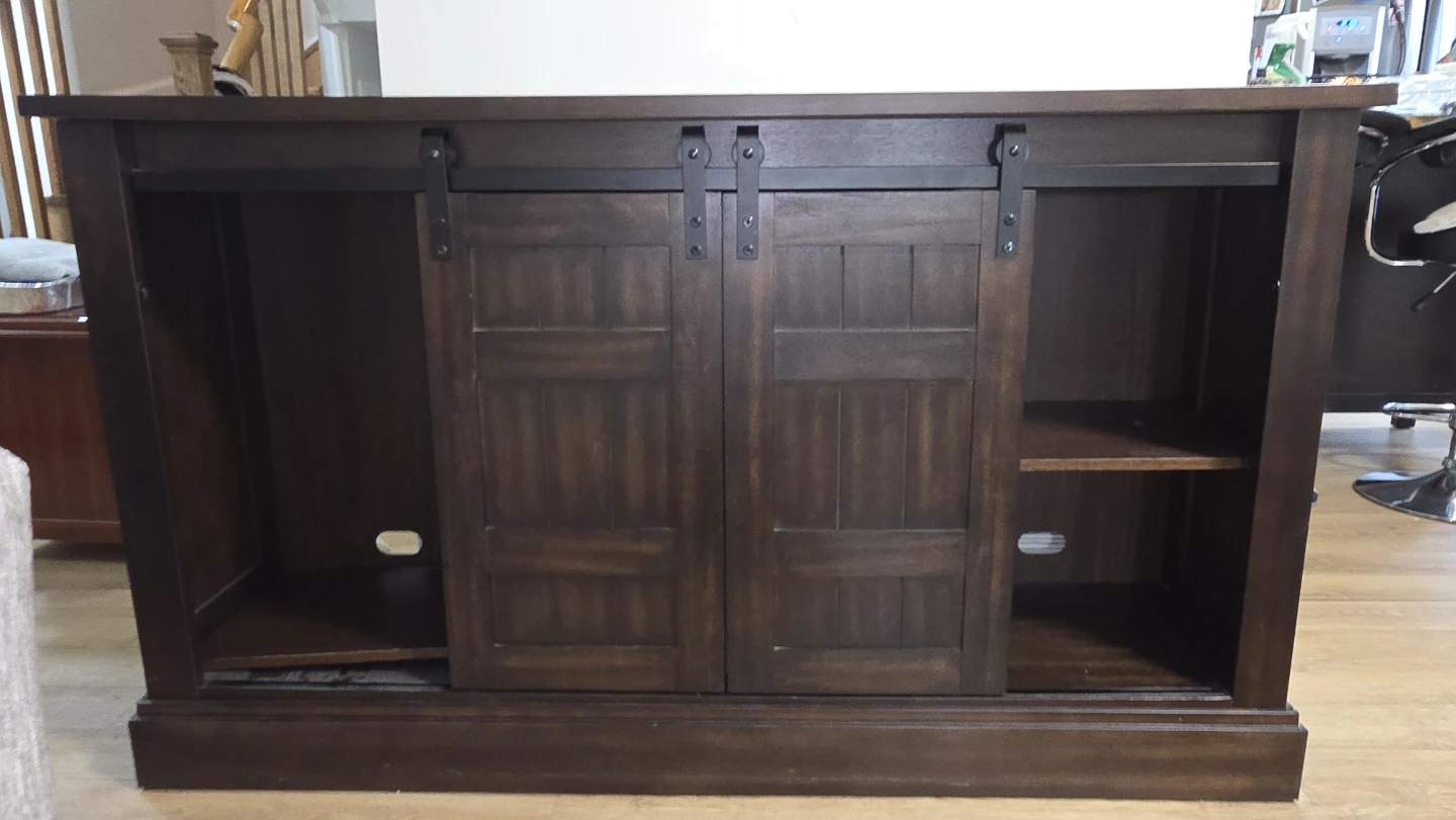 Electric Fireplace TV Stand with Sliding Doors - photo 4