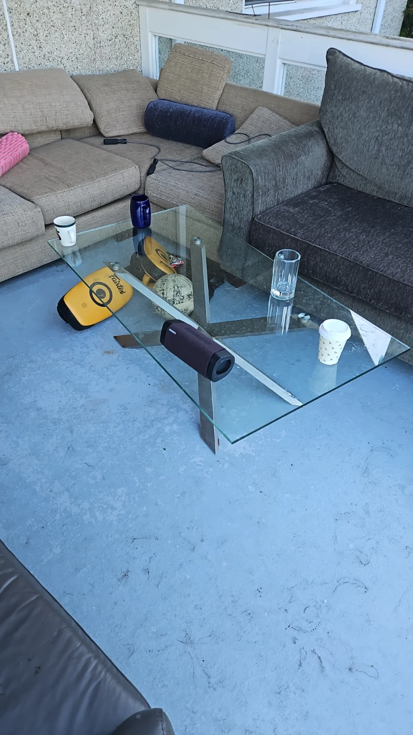 Glass coffee table