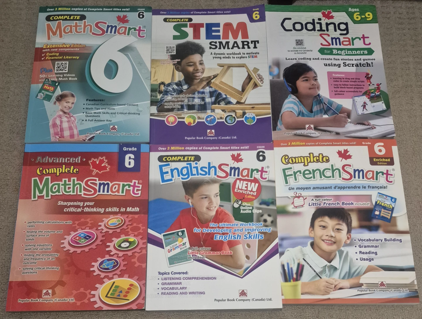 Set of 6 Popular Book Company Workbooks