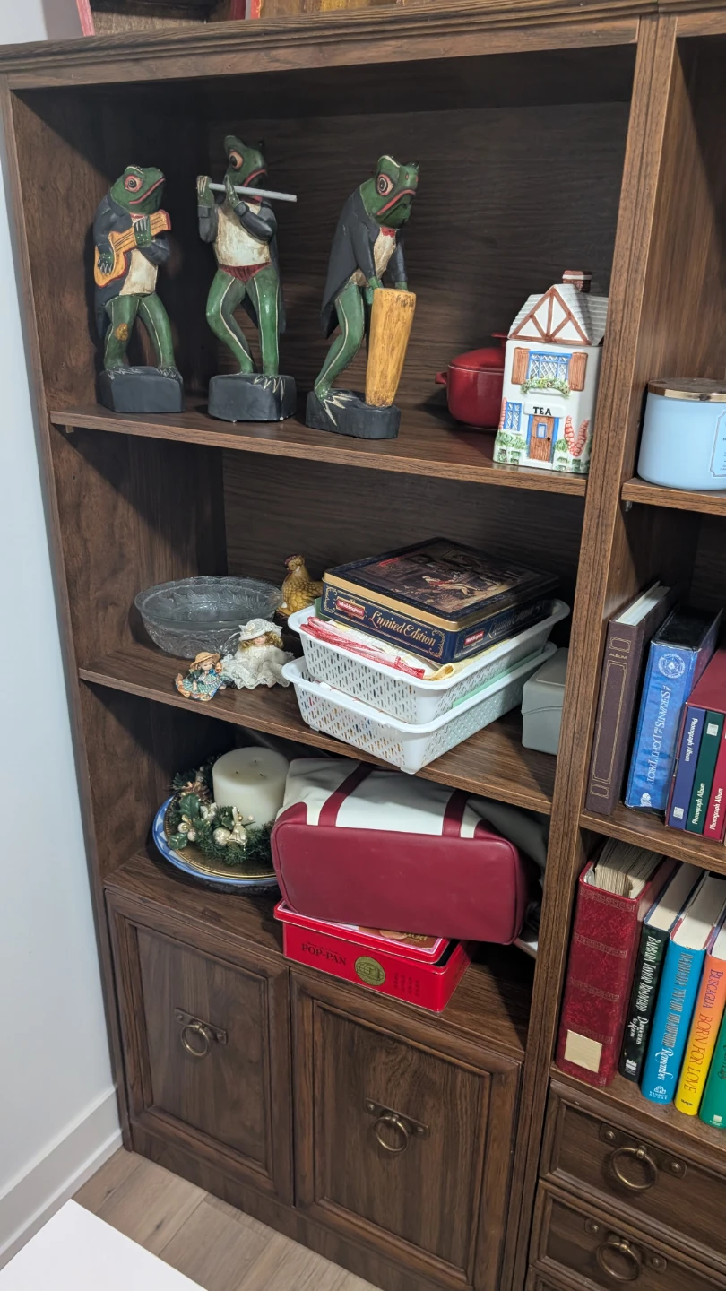 Tall Wooden Bookshelf with Cabinet Storage - photo 2