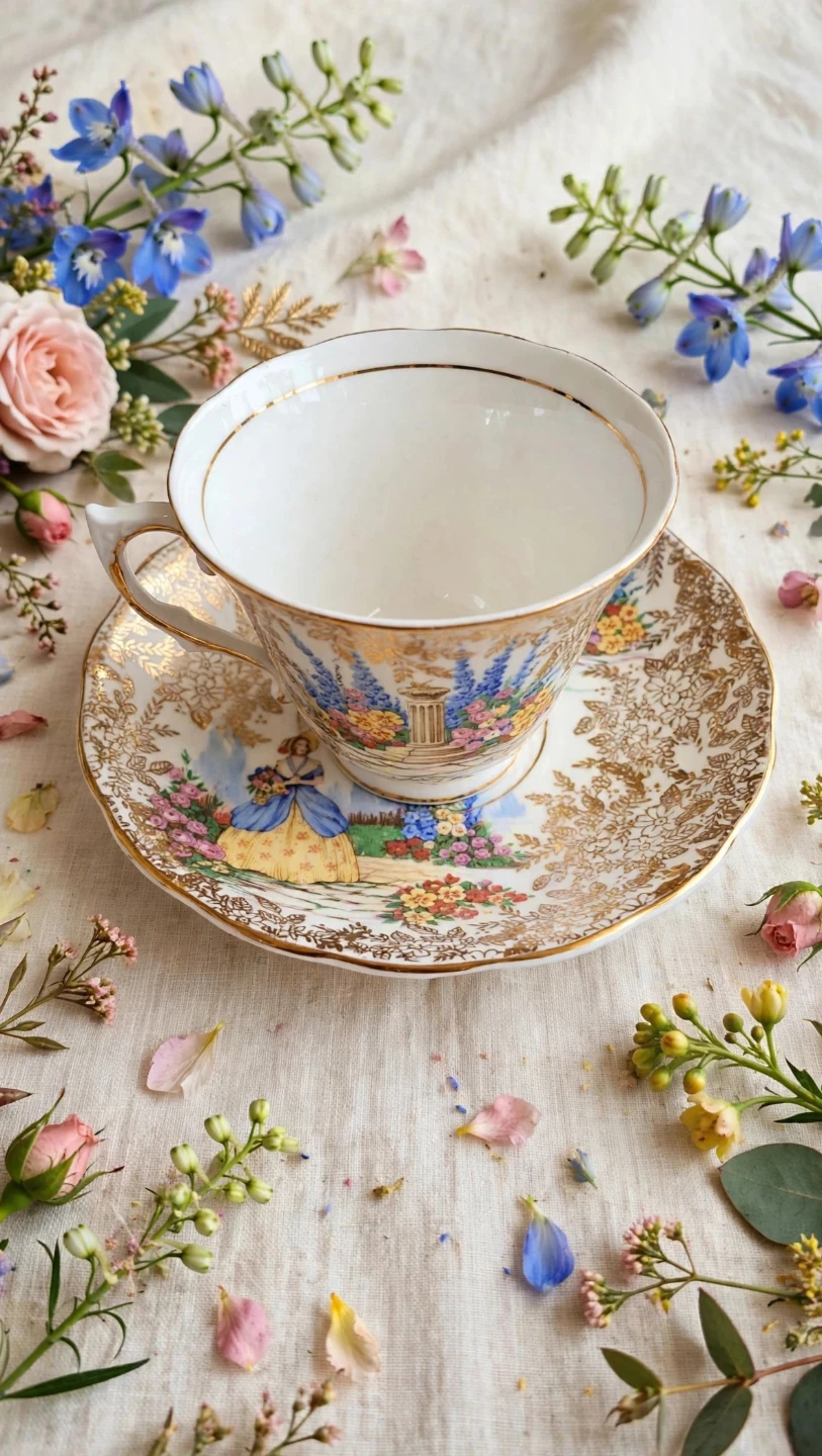 Vintage Fine Bone China Teacup and Saucer Set - photo 2