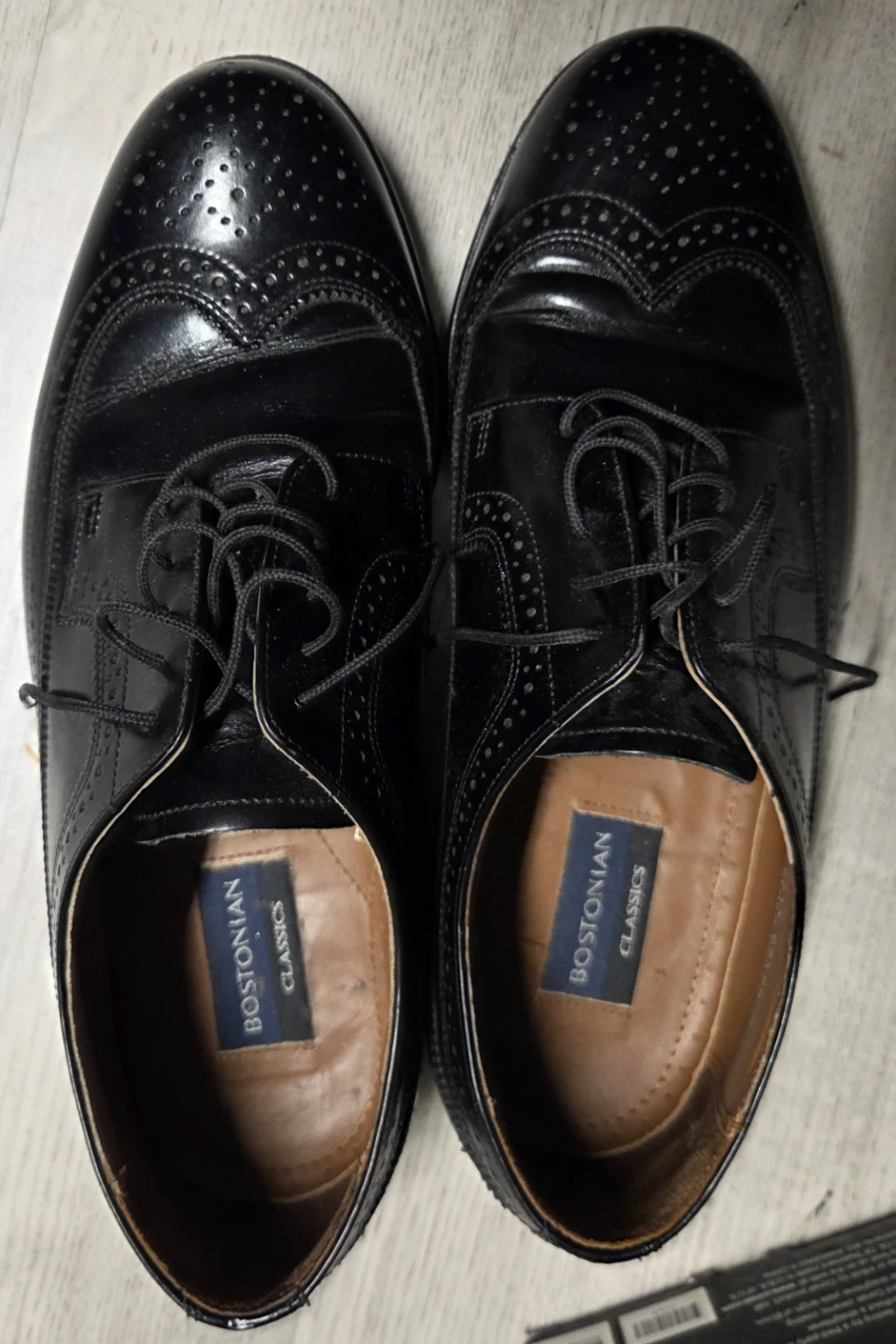 Bostonian Classics Black Wingtip Oxfords