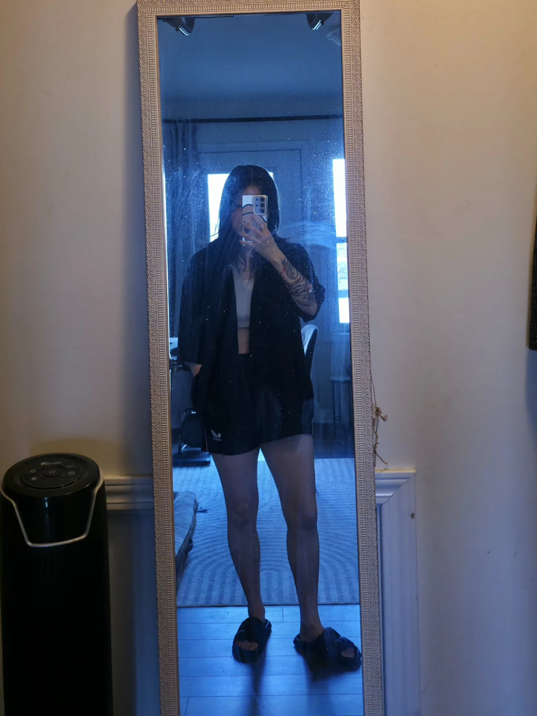 YesStyle - Black Short-Sleeved Blazer-Style Shirt - photo 2