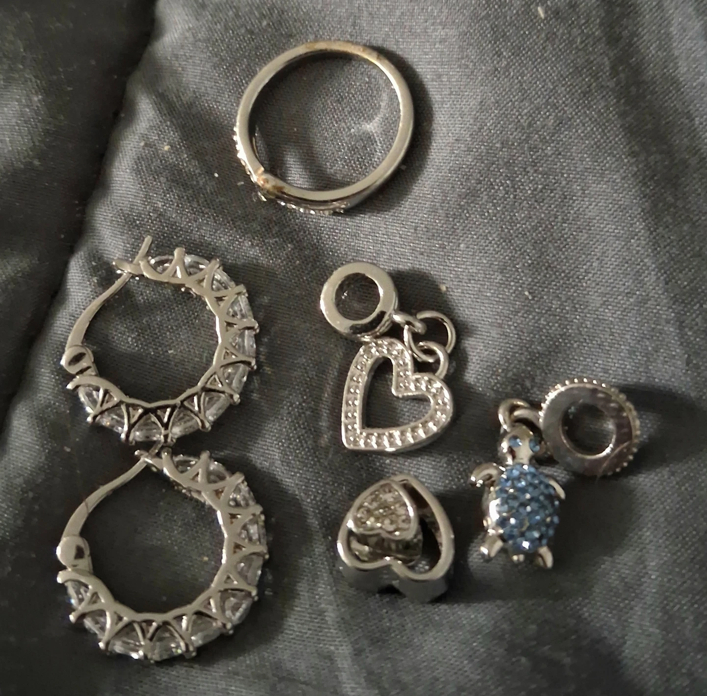 Jewellery Bundle: Ring, Hoop Earrings, and Charms - photo 3