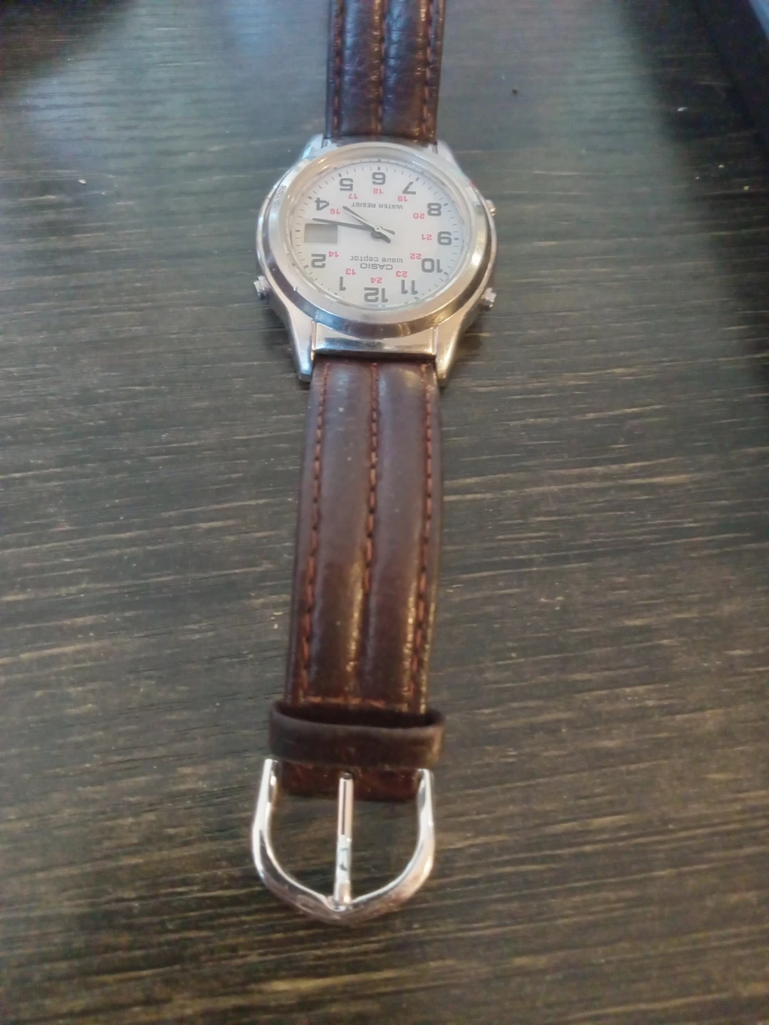 Casio Wave Ceptor Watch with Brown Leather Strap - photo 5