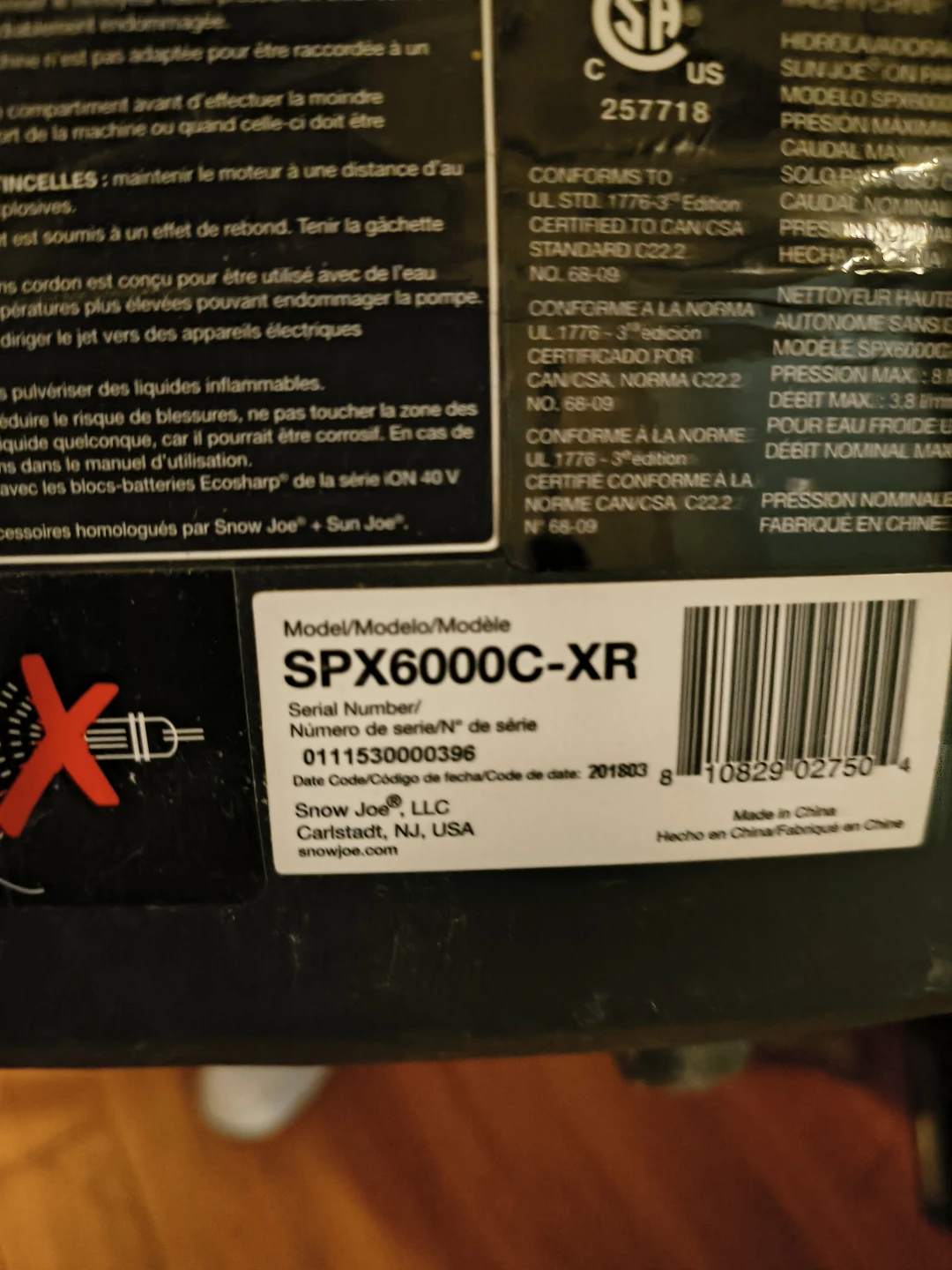 Sun Joe Cordless Pressure Washer SPX6000C-XR - photo 2