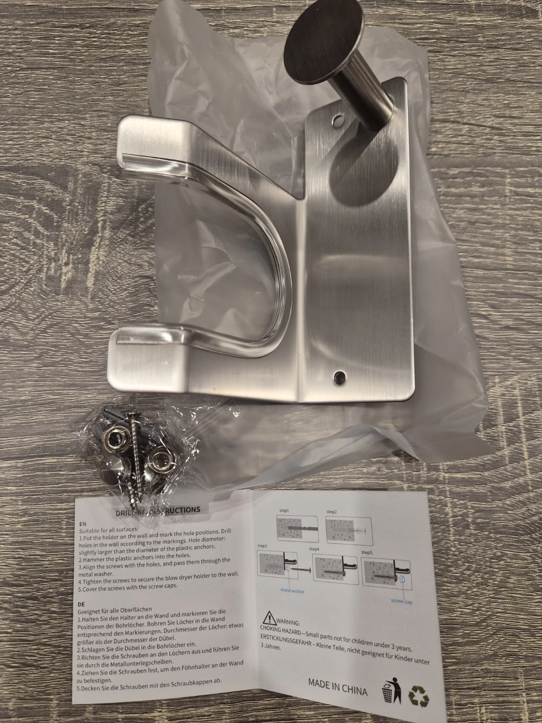 Hair dryer wall hanging kit - photo 5