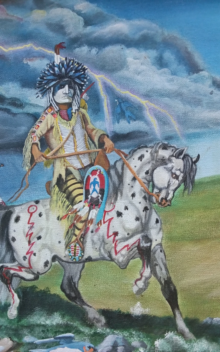 Indigenous Artist Framed Painting K. Whitecap 2004 - photo 3