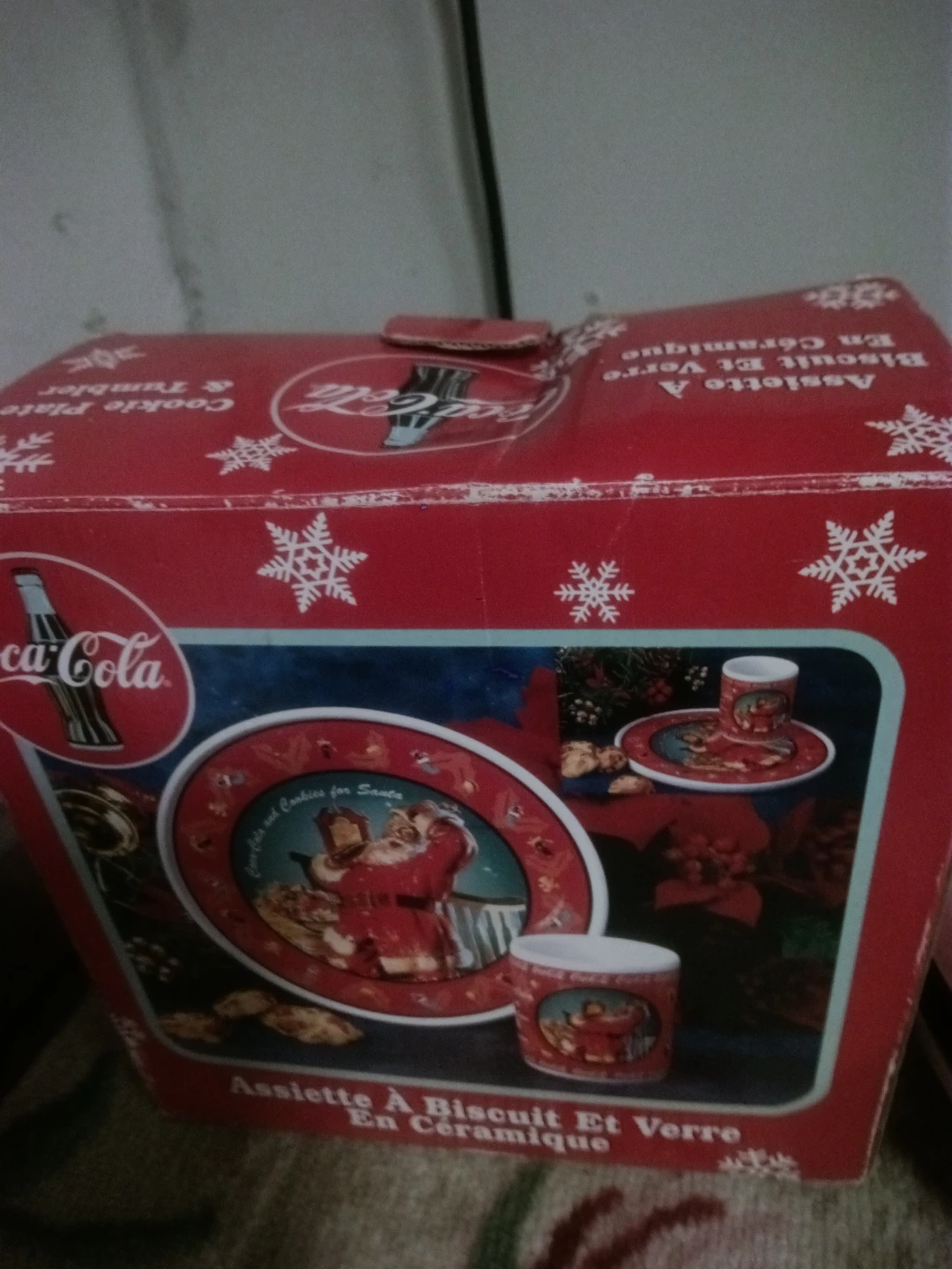 Coca-Cola Ceramic Cookie Plate and Tumbler Set