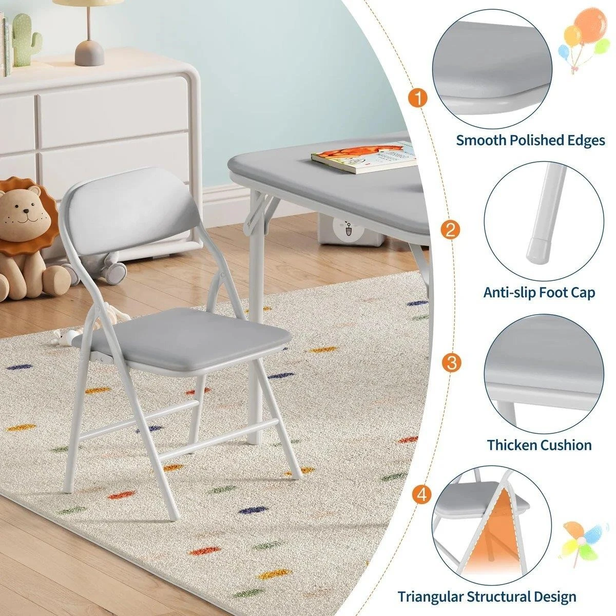 New<> New  Folding Table and 4 Chairs Set - photo 4
