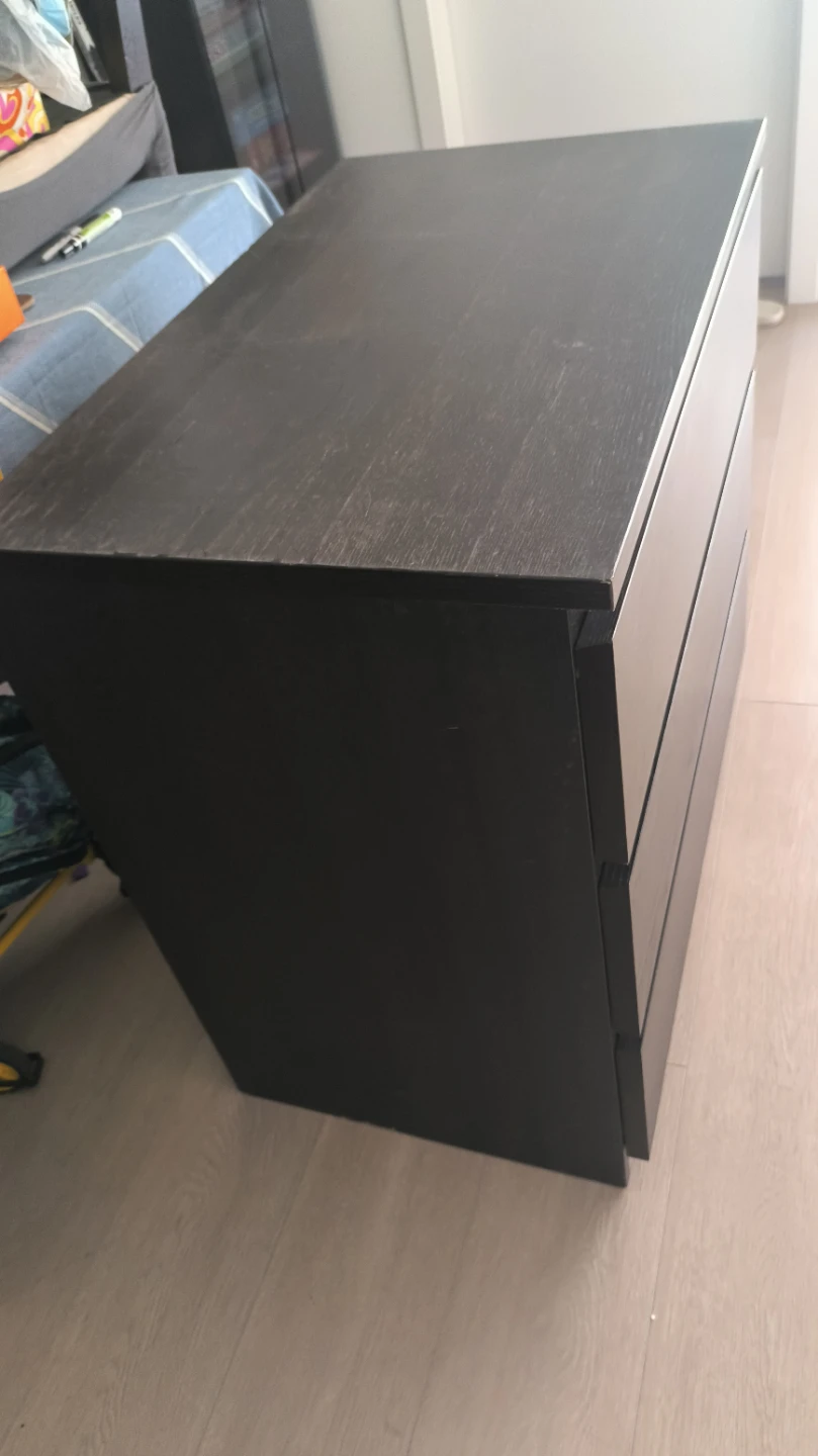 3-Drawer Dark Brown Dresser - photo 3