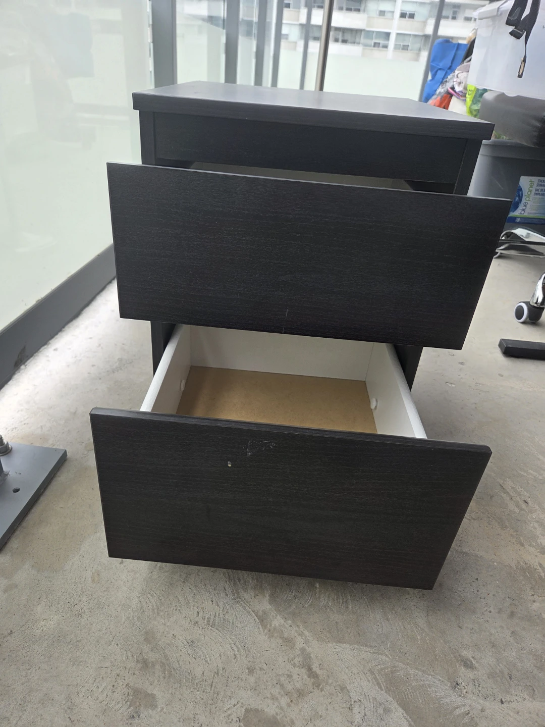 Black 2-Drawer Nightstand - photo 3