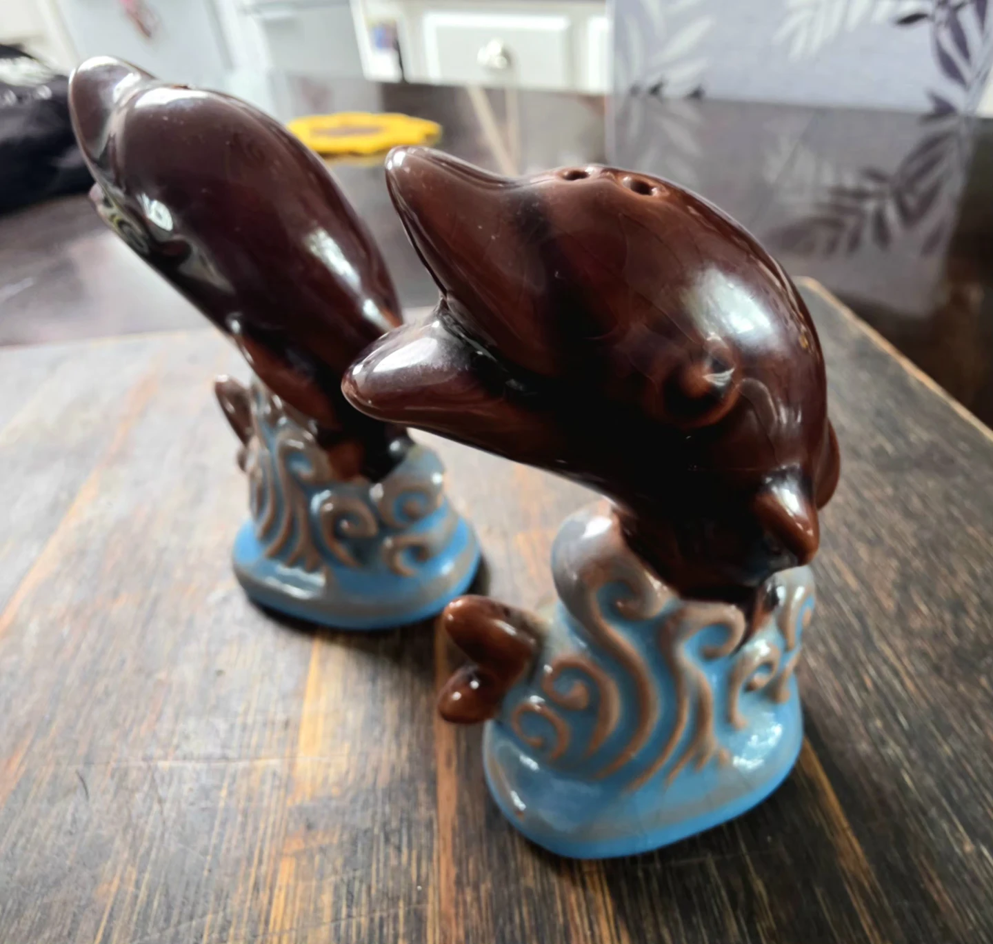 Vintage Ceramic Dolphin Salt and Pepper Shakers - photo 2