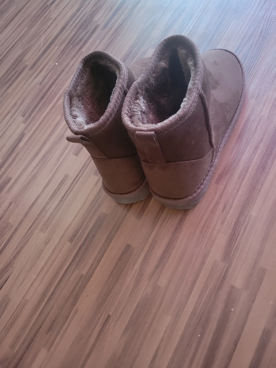 Brown Faux Fur Lined Ankle Boots Size 8 - photo 4