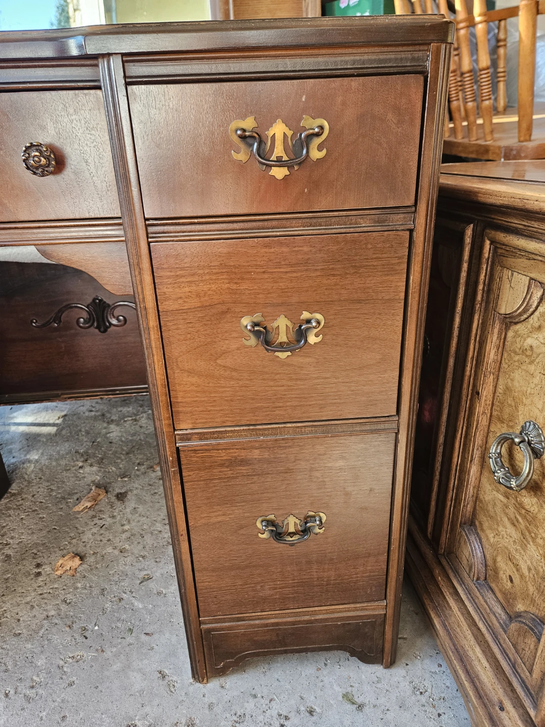 Vintage Wooden Vanity with Mirror - photo 3