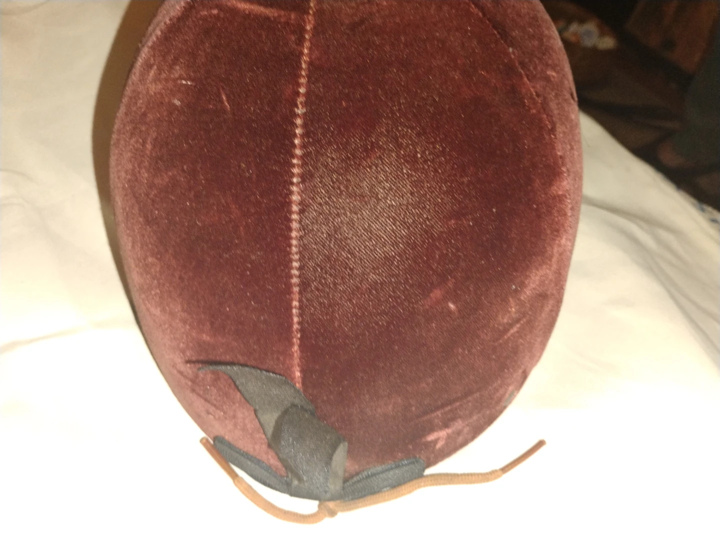 Vintage Maroon Velvet Equestrian Riding Helmet - photo 3